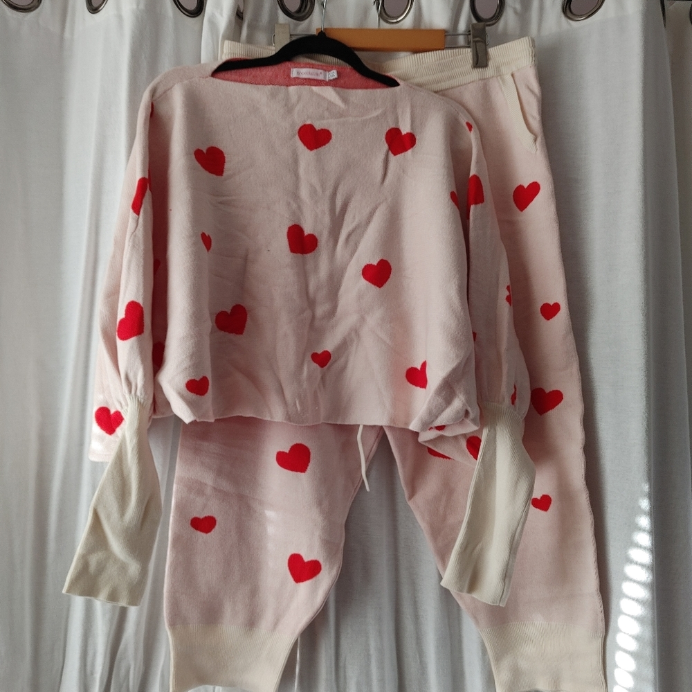 Heart Print Lounge Set